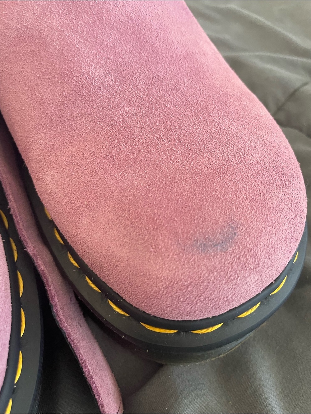 Dr. Martens Zebzag Pink Suede Mules - Picture 12 of 13